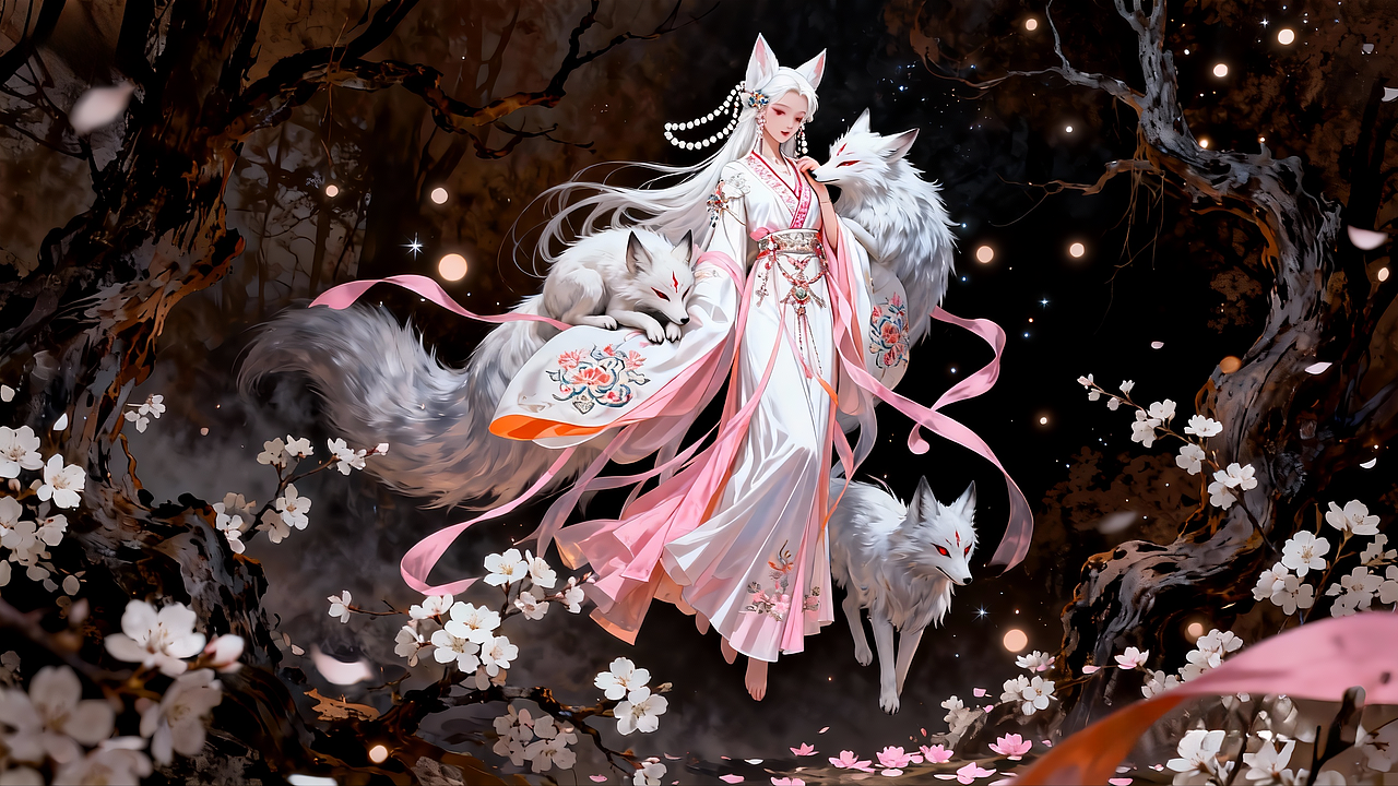 九尾狐（圖ZNDAxNzIwMjIw） - AI作品 - 站酷設(shè)計(jì)師茉血怡然原創(chuàng)素材 - 站酷ZCOOL