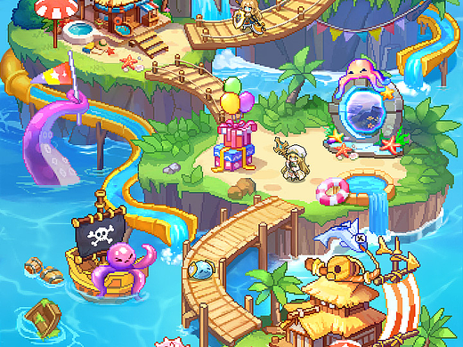 工作项目 《Pixel Saga: Squad RPG》场景(个人主页-ZNzMwNjY3MTI=) - 游戏原画 - 站酷设计师非斯特原创素材 - 站酷ZCOOL
