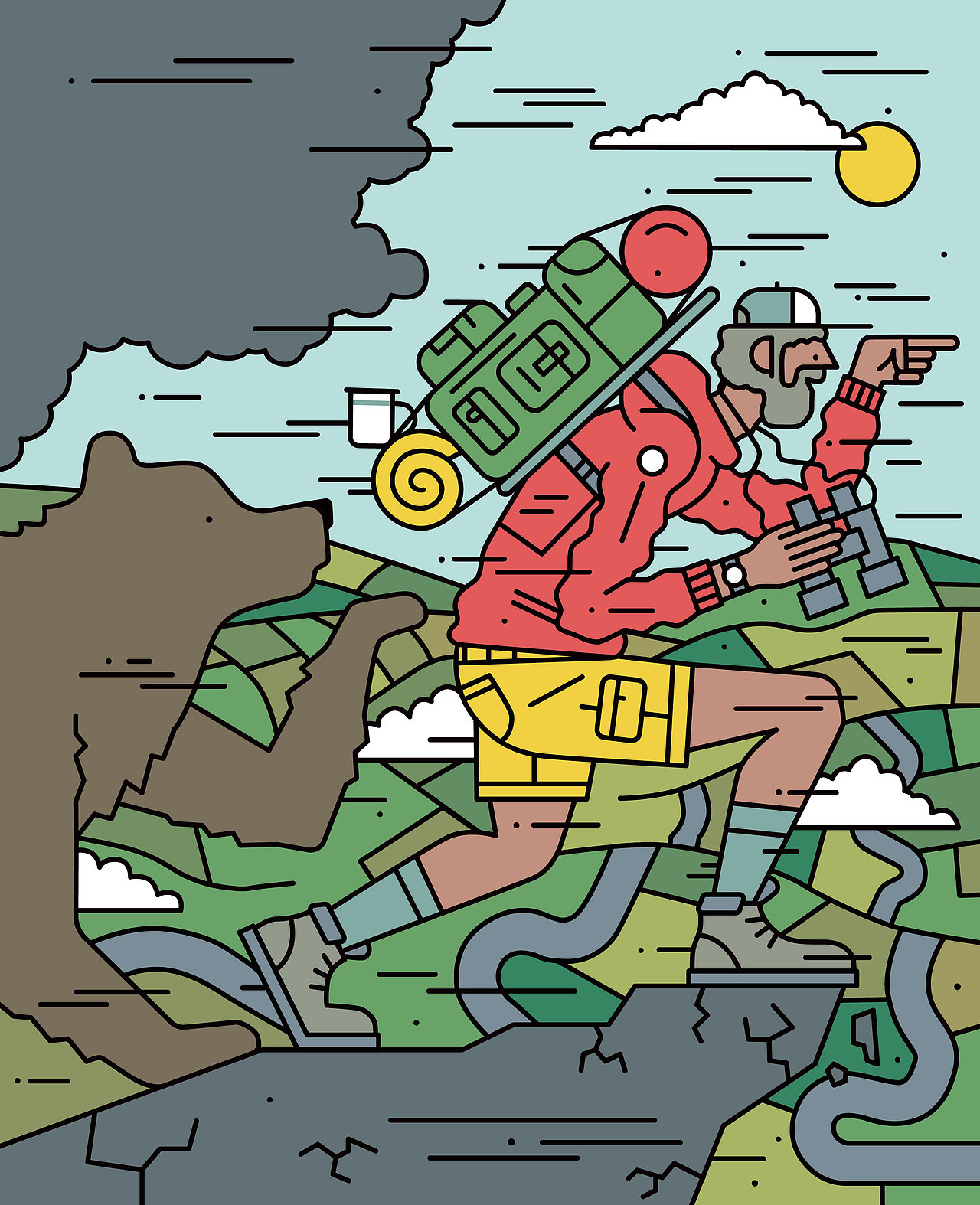 扁平矢量叙事场景插画（图ZNDAxNzI5MTg4） - 创作习作 - 站酷设计师有兴纸艺原创素材 - 站酷ZCOOL