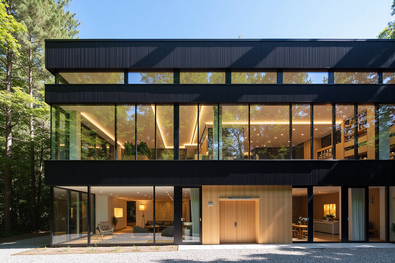 AI创意设计147-黑金与木（多层办公）（图ZNDAxNzMyMTI4） - 建筑设计 - 站酷设计师GLMar原创素材 - 站酷ZCOOL