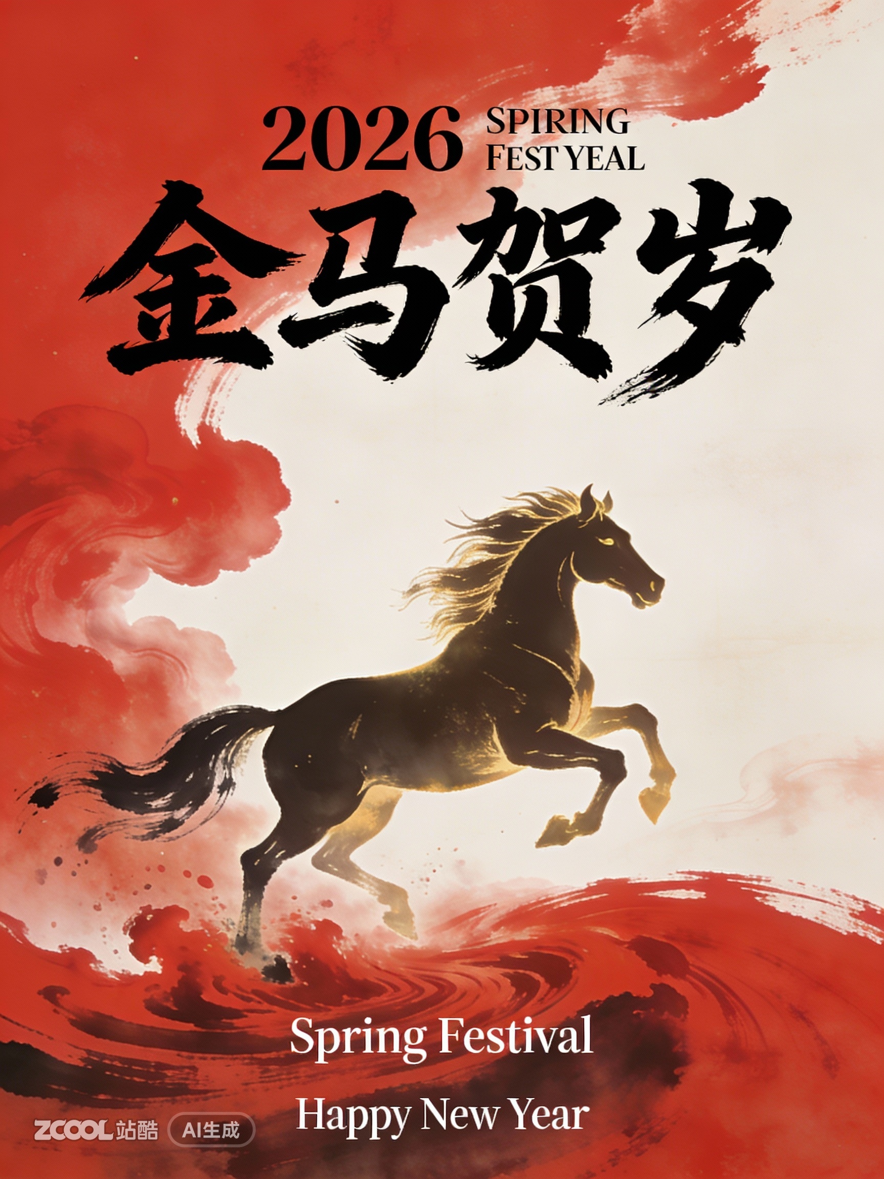 1分钟做马年春节海报物料,真的太牛了!(附提示词)(图ZMTUzODI5MDA=) - 资讯 - 站酷设计师站酷AI资产原创素材 - 站酷ZCOOL
