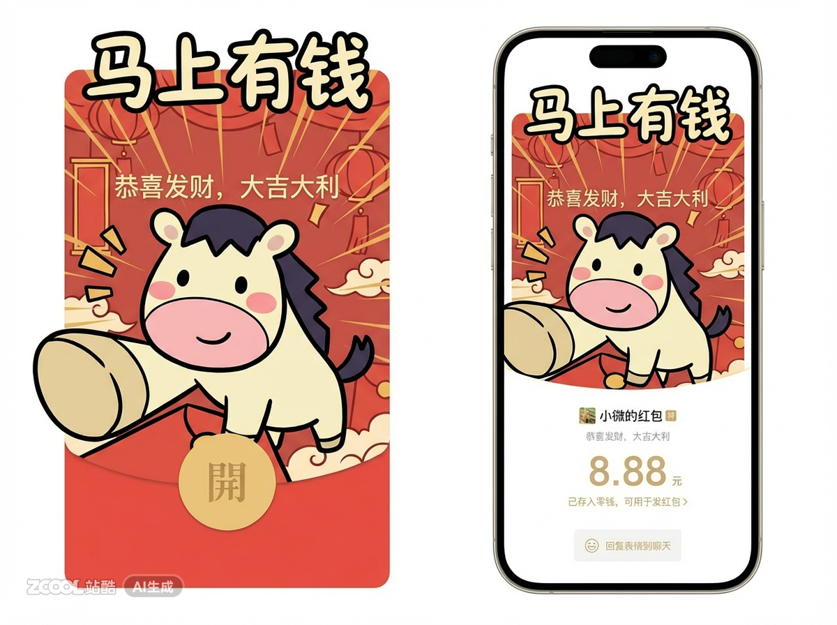 1分钟做马年春节海报物料,真的太牛了!(附提示词)(图ZMTUzODI5MTY=) - 资讯 - 站酷设计师站酷AI资产原创素材 - 站酷ZCOOL