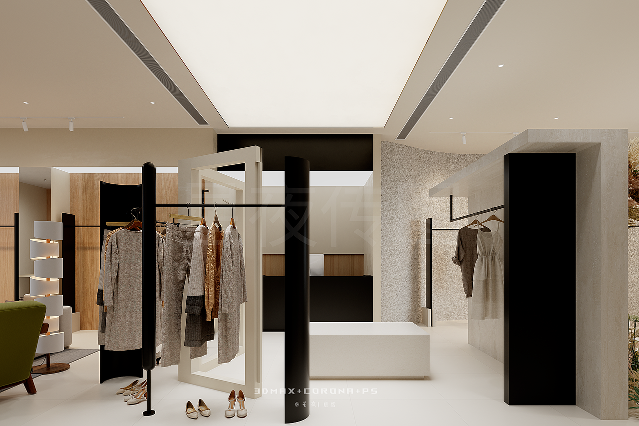 简约 ins 风服装店（图ZNDAxNzQxODIw） - 商业空间设计 - 站酷设计师Tt唐恬超甜原创素材 - 站酷ZCOOL