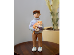 小木雕|我和橘猫