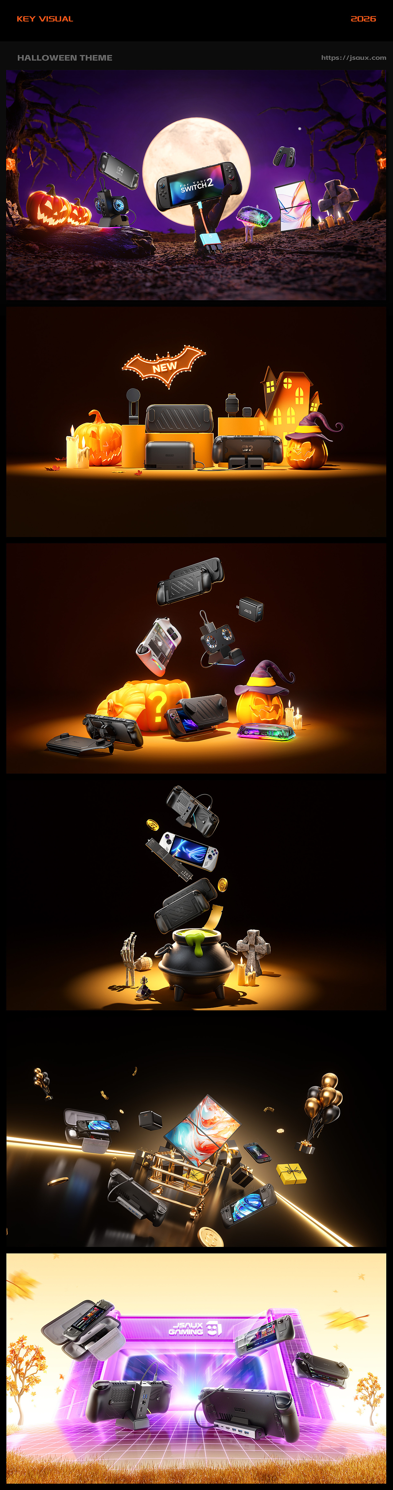 JSAUX GAMING SWITCH 2 游戏掌机配件（图ZNDAxNzUzNDAw） - 产品 - 站酷设计师DeOne三维设计原创素材 - 站酷ZCOOL