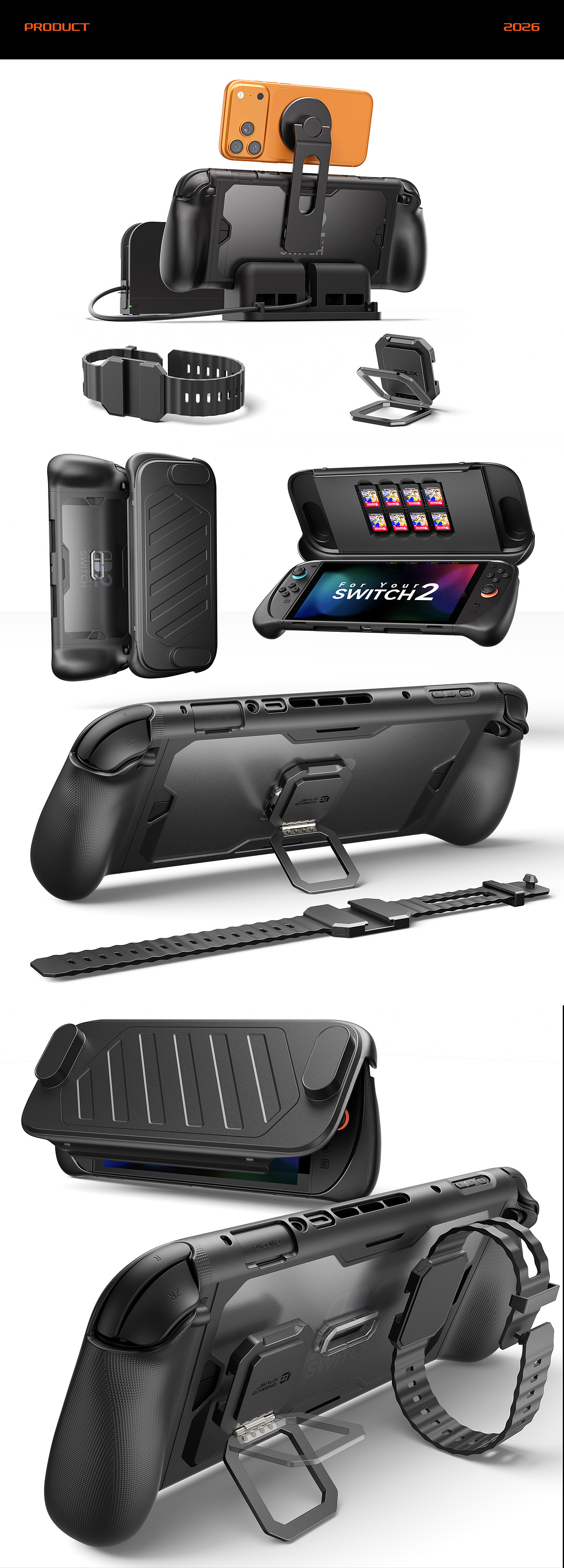 JSAUX GAMING SWITCH 2 游戏掌机配件（图ZNDAxNzUzNDA0） - 产品 - 站酷设计师DeOne三维设计原创素材 - 站酷ZCOOL