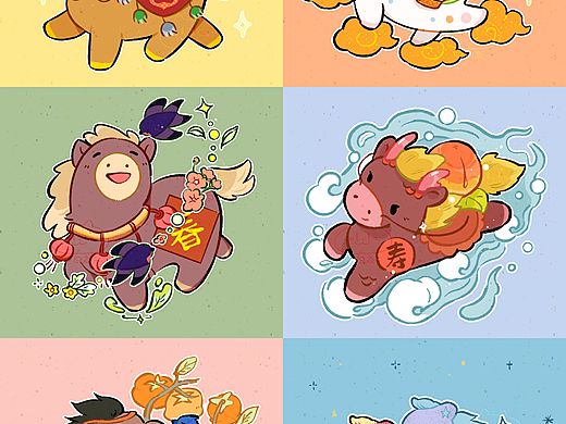 2026｜馬年文創(chuàng)合集（個(gè)人主頁(yè)-ZNzMwNzA5MDQ=） - 商業(yè)插畫 - 站酷設(shè)計(jì)師畫畫的白夜原創(chuàng)素材 - 站酷ZCOOL