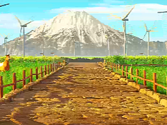 夕阳草原单屏大屏幕场景制作渲染