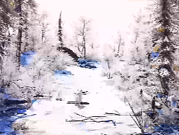 雪景三维三折幕场景制作渲染高分辨率15000