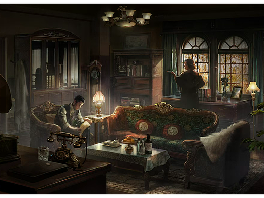 影视场景概念设计，民国内景