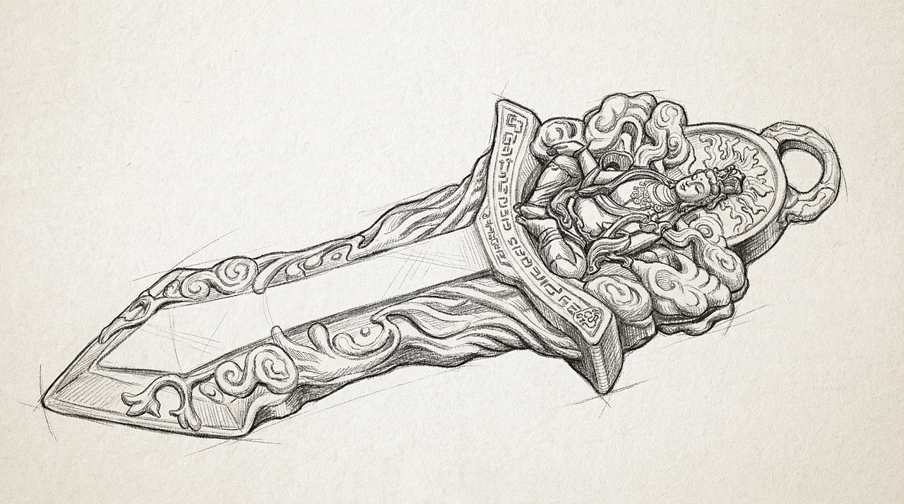 文殊剑·镜界 | 以智慧之剑斩断烦恼的佛教法器银饰（图ZNDAxNzkwNDAw） - 首饰设计 - 站酷设计师梦龙设计原创素材 - 站酷ZCOOL