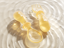 可优比叉勺套装-恒温碗渲染