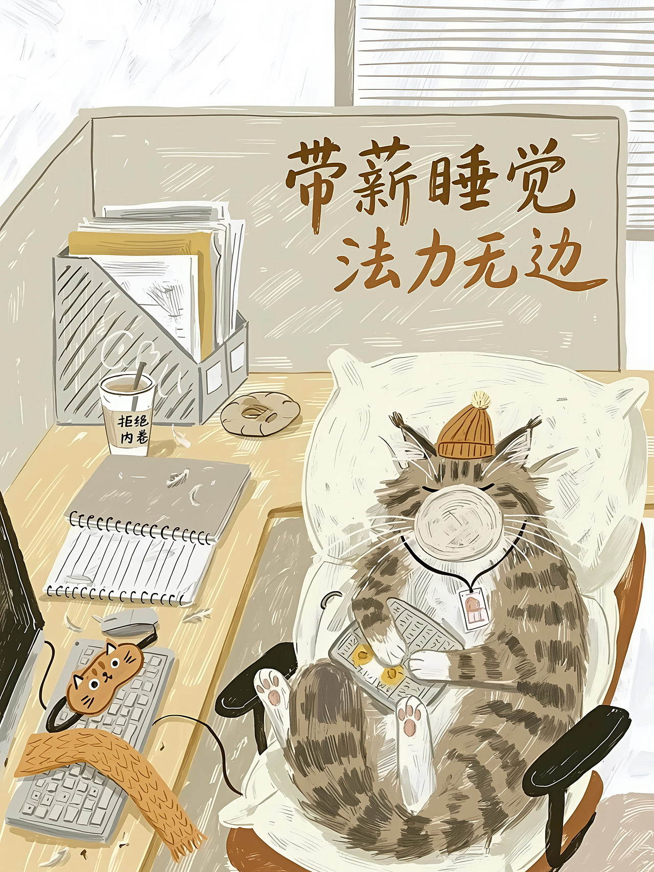 打工的猫（图ZNDAxODIxNDc2） - 商业插画 - 站酷设计师虫下illustration原创素材 - 站酷ZCOOL
