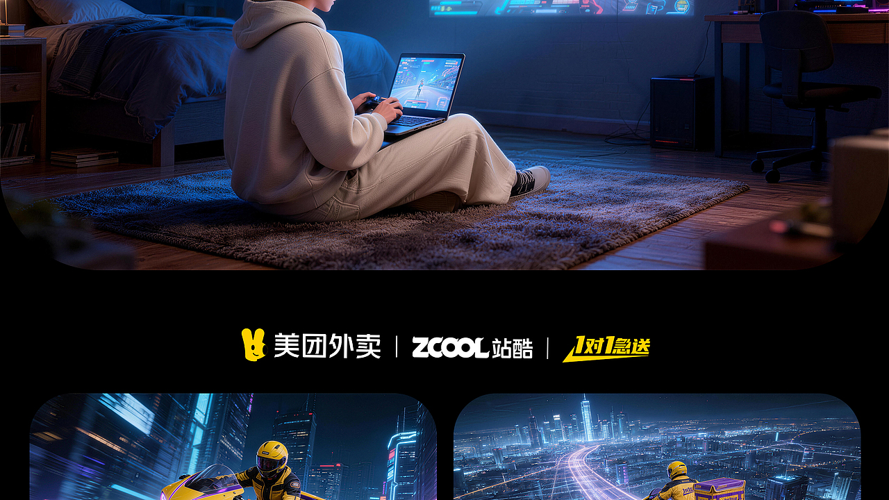 镜像速递——我点的外卖，送来了另一个我自己（图ZNDAxODI2MzY0） - AI作品 - 站酷设计师山海陆城原创素材 - 站酷ZCOOL