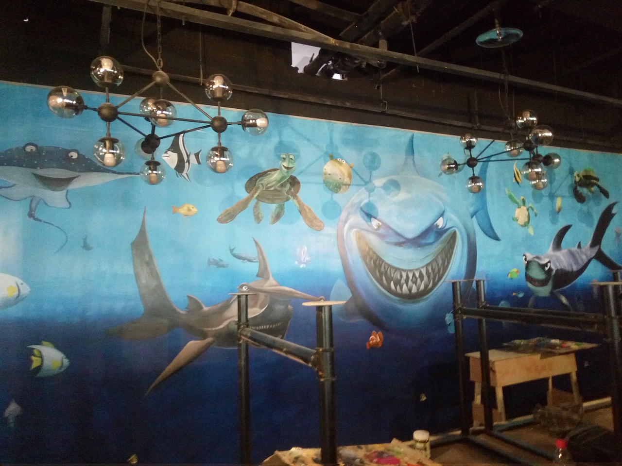 餐饮墙绘 海鲜店墙绘（图ZNDAxODQzMDc2） - 绘画 - 站酷设计师新农村壁画原创素材 - 站酷ZCOOL