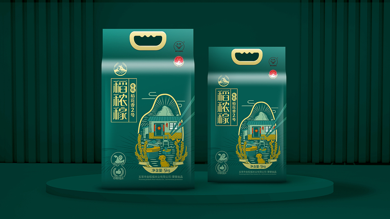 稻秾稼有机稻花香大米包装设计（图ZNDAxODU1OTA0） - 包装 - 站酷设计师凌晨五点碰面原创素材 - 站酷ZCOOL
