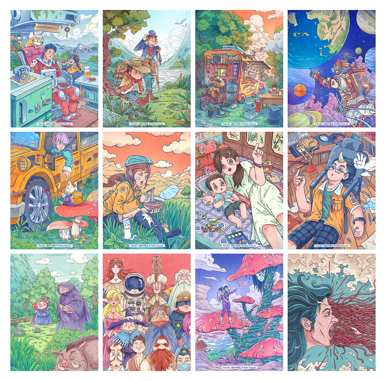 崇几作品|光与幻想|2025年合集（图ZNDAxODY0OTcy） - 商业插画 - 站酷设计师崇几原创素材 - 站酷ZCOOL