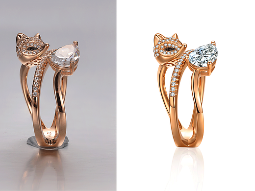 珠宝修图—狐狸戒指精修大图