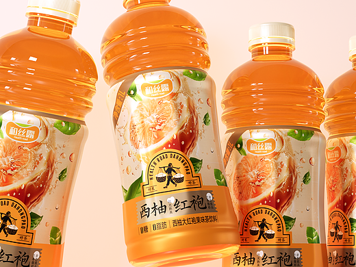 和丝露 | 把插画 / 国风 / 复古焊在果茶瓶身