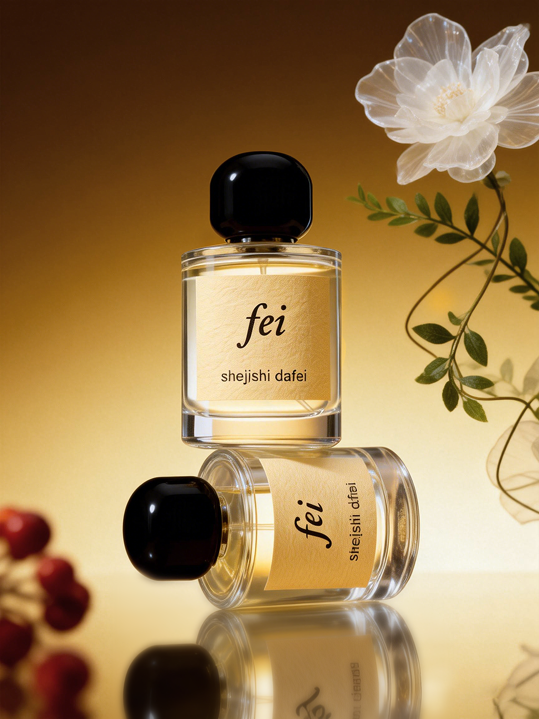 AIGC精准控图，，高级黄调性香水摄影大片（附提示词）（图ZNDAxODgzMjQw） - AI作品 - 站酷设计师Sophia妃原创素材 - 站酷ZCOOL