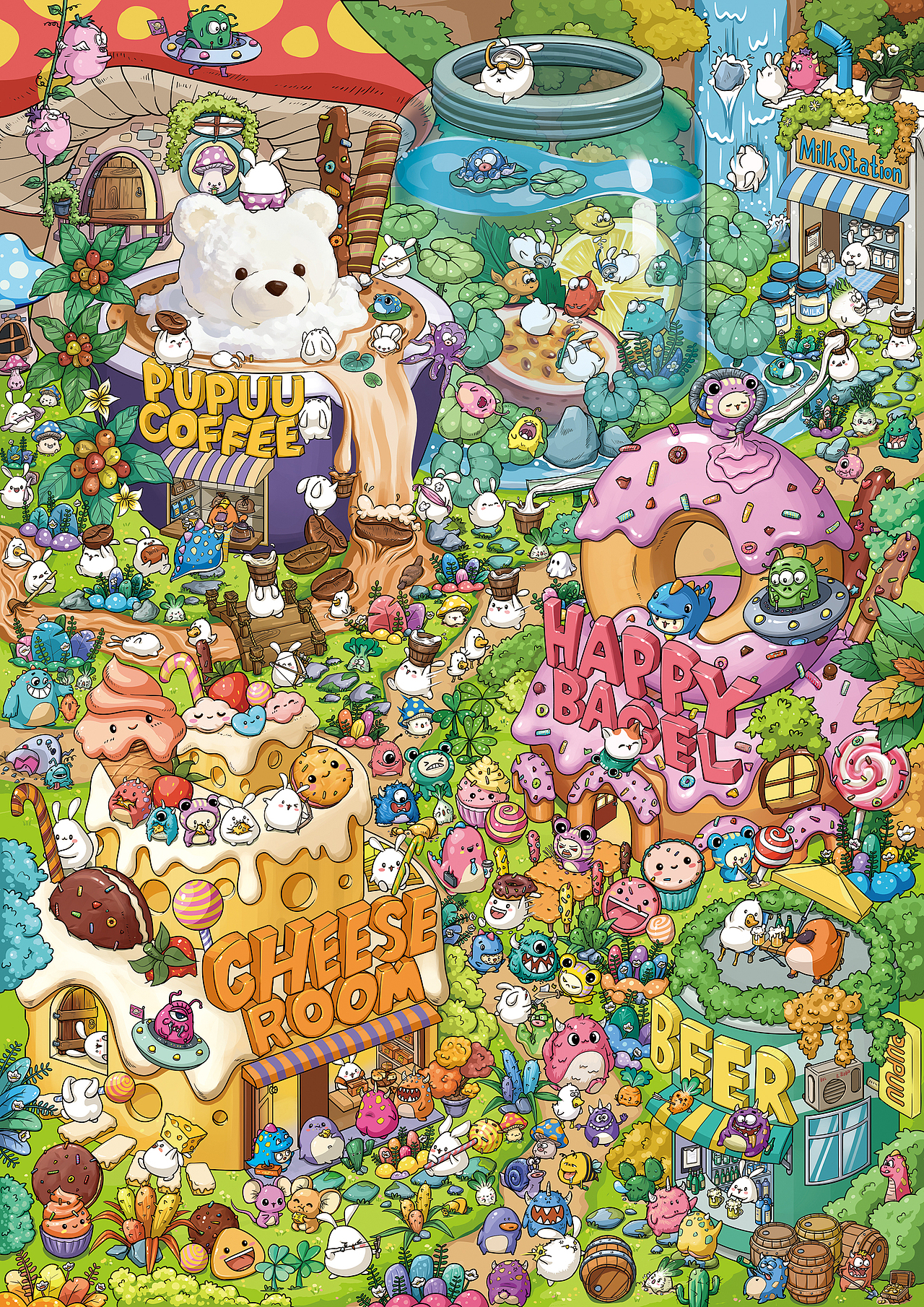 怪力派对（图ZNDAxODg1MjMy） - 新锐潮流插画 - 站酷设计师阿尔文森特原创素材 - 站酷ZCOOL