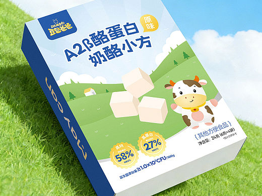 豆包爸爸A2β酪蛋白奶酪小方包装设计