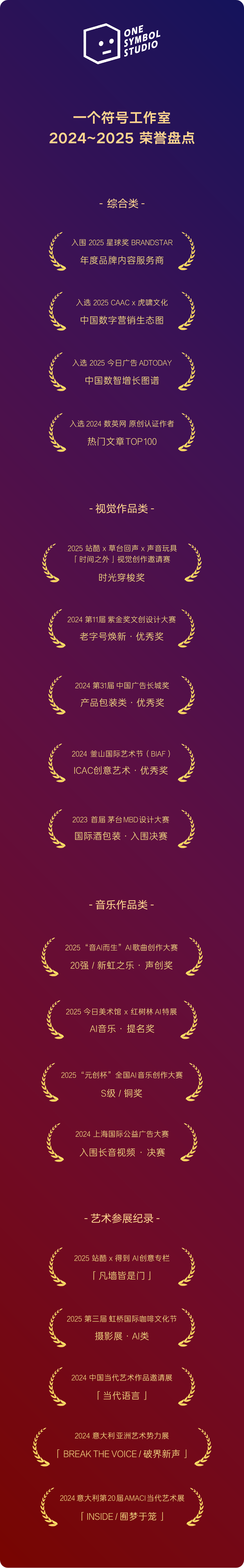 「一个符号工作室」2024-2025年 荣誉盘点（图ZMTUzODgwNjg=） - 资讯 - 站酷设计师一个符号工作室原创素材 - 站酷ZCOOL