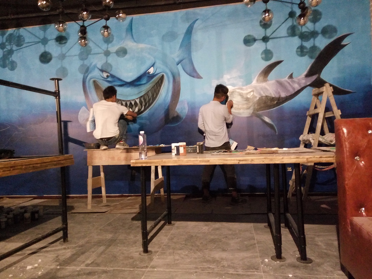 自助餐厅墙绘 海鲜墙绘（图ZNDAxODg4NDU2） - 绘画 - 站酷设计师新农村墙绘原创素材 - 站酷ZCOOL