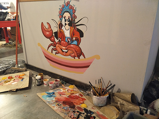 餐厅墙绘 串串店墙绘