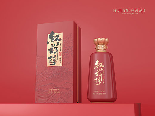 ✨红吟醇品味醇香佳酿清香白酒瓶体容器造型及包装设计
