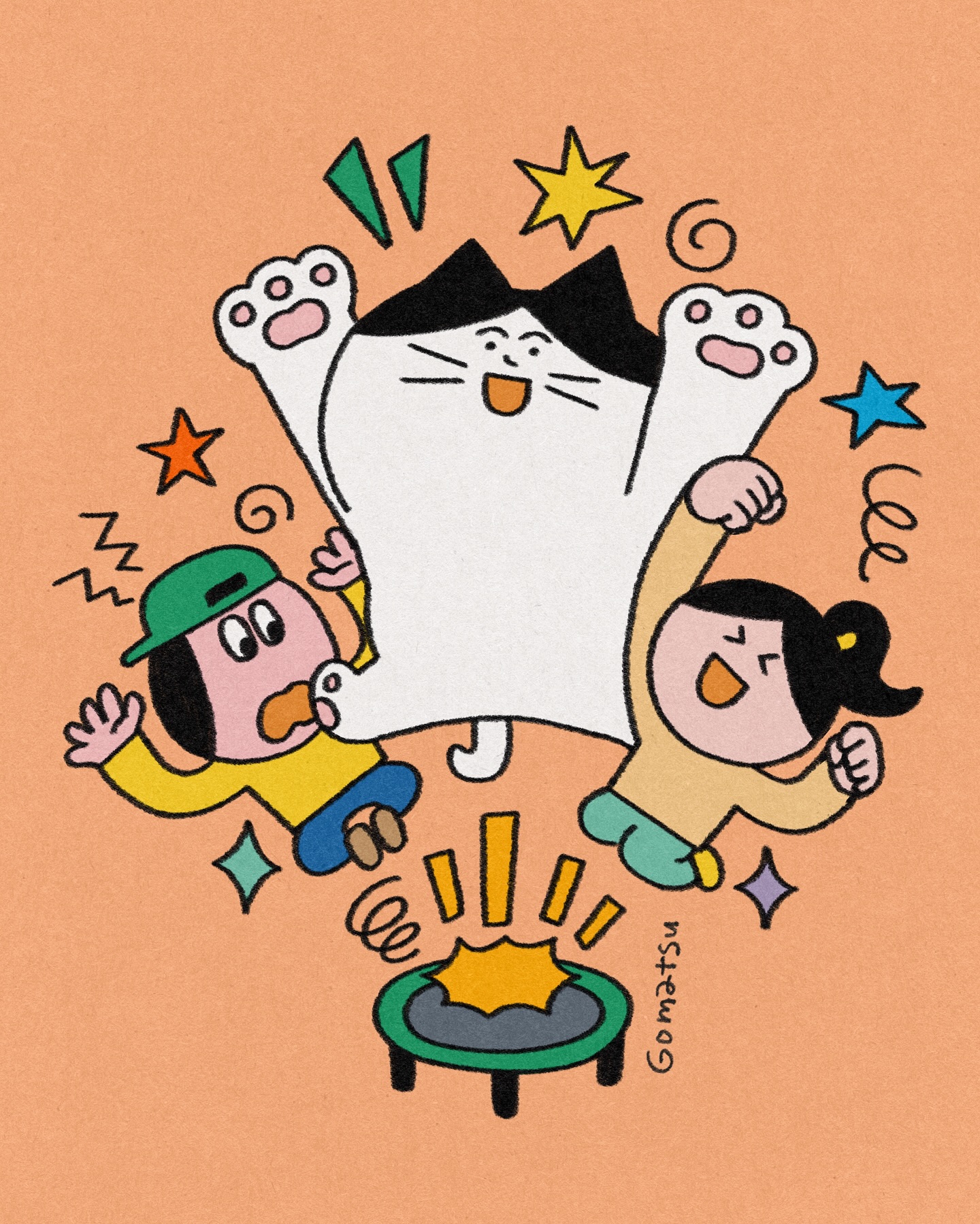和猫子的没招儿日常-韩国艺术家Gomatsu的插画作品｜365天的好设计 NO.165（图ZMTUzODkzNTY=） - 观点 - 站酷设计师365天的好设计原创素材 - 站酷ZCOOL