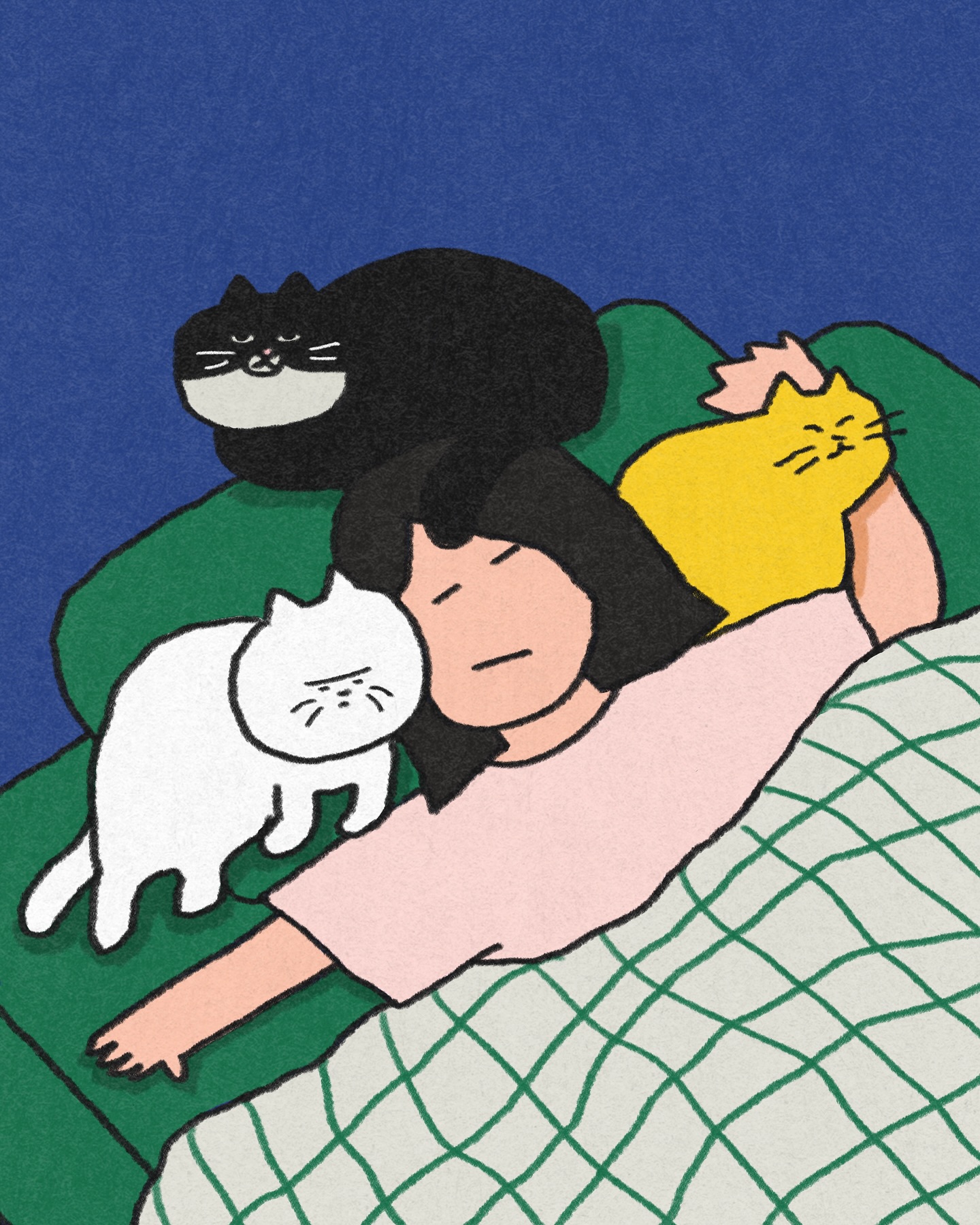 和猫子的没招儿日常-韩国艺术家Gomatsu的插画作品｜365天的好设计 NO.165（图ZMTUzODkzMTY=） - 观点 - 站酷设计师365天的好设计原创素材 - 站酷ZCOOL