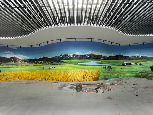 景区墙绘，写实风景