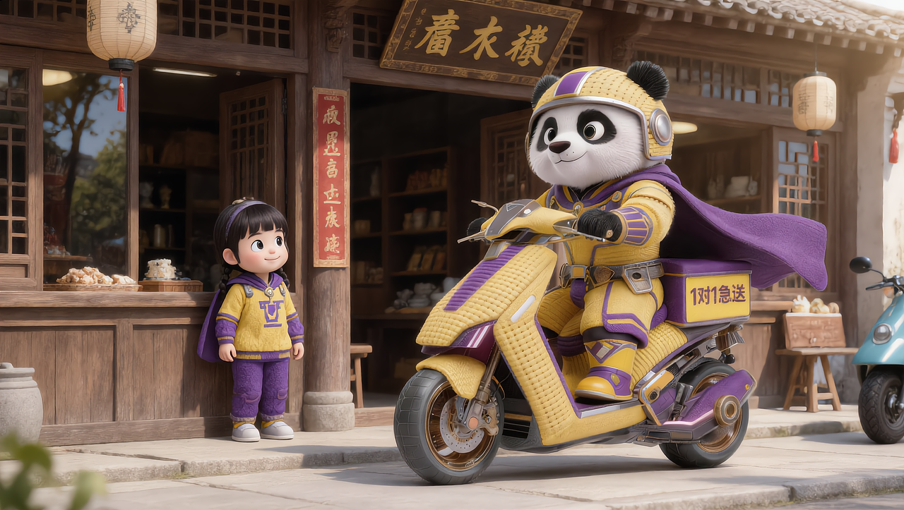 守护微笑的外卖员-阿达（图ZNDAxOTMzMDUy） - AI作品 - 站酷设计师OneBrocade阿一原创素材 - 站酷ZCOOL