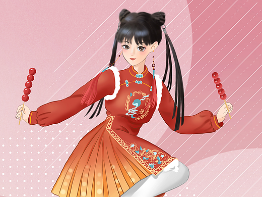 国风糖葫芦女孩