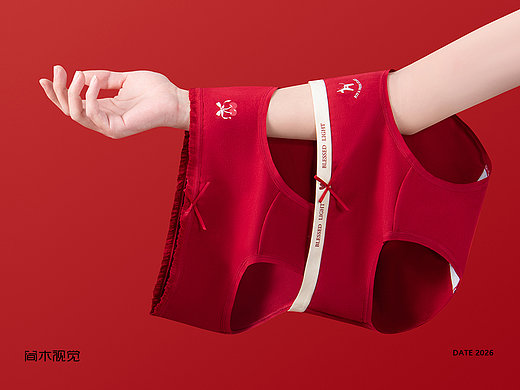 红色内裤主图拍摄丨简木视觉 女士内裤新年 静物拍摄