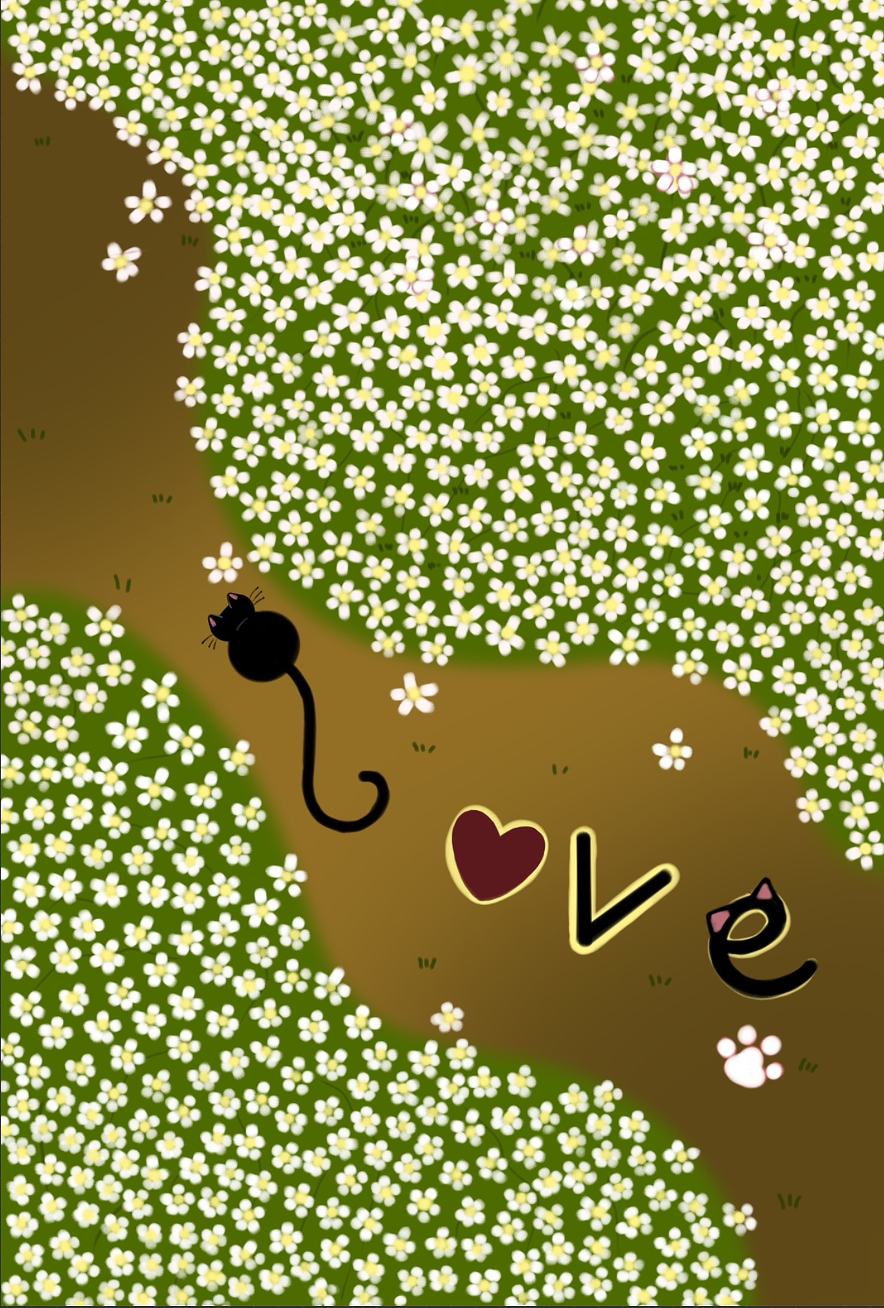 猫的花海（图ZNDAxOTgxMTUy） - 艺术插画 - 站酷设计师笛音画糖原创素材 - 站酷ZCOOL