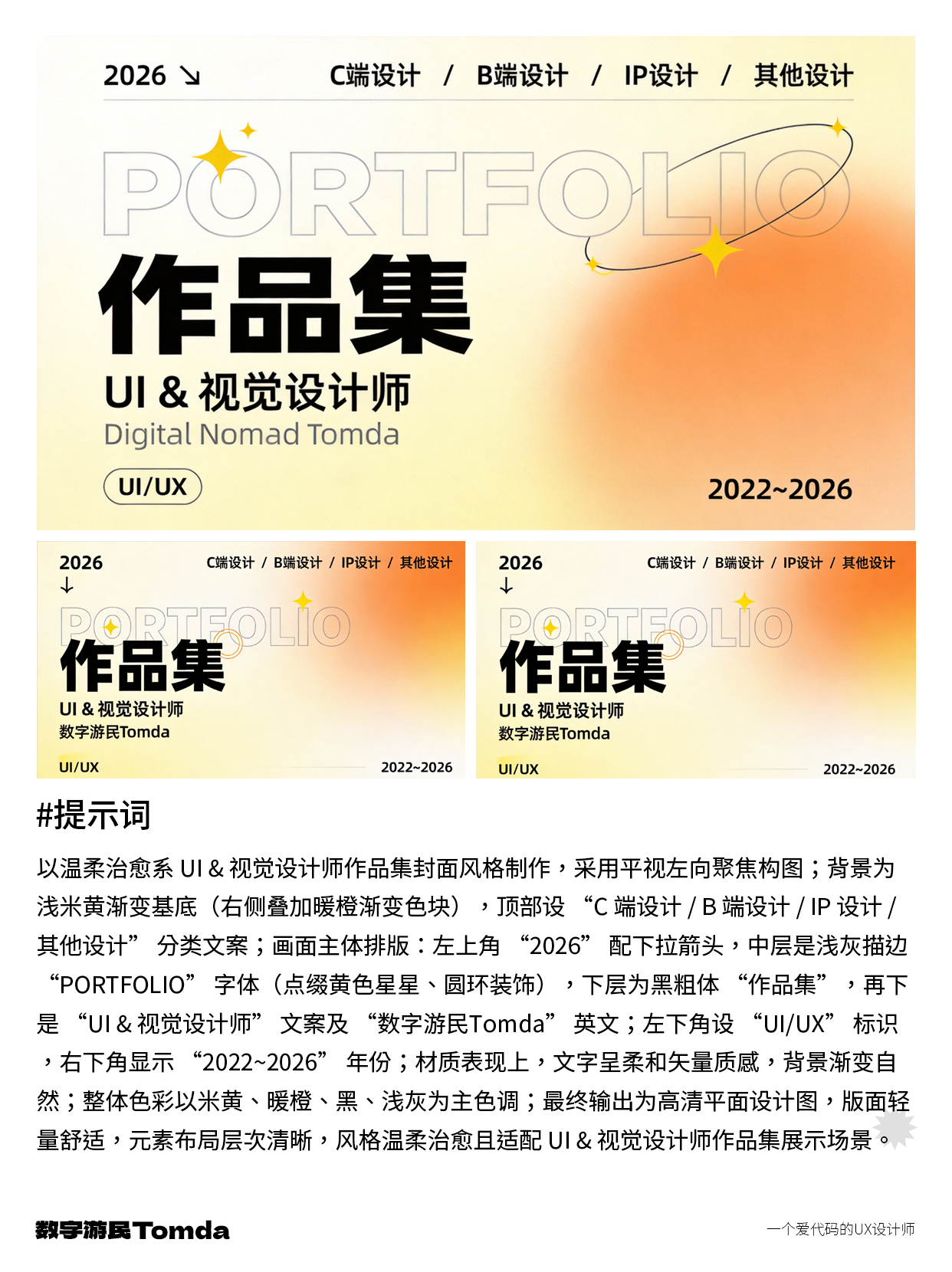 轻松上手！AI 生成作品集封面-附提示词！（图ZMTUzOTEyMTI=） - 教程 - 站酷设计师Tomda原创素材 - 站酷ZCOOL