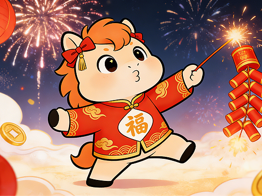 喜财宝马春节送福IP形象（个人主页-ZNzMwOTA5MDQ=） - IP形象 - 站酷设计师土山蓝蓝原创素材 - 站酷ZCOOL