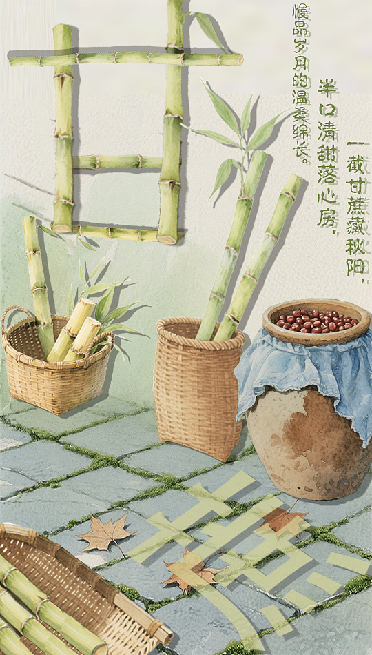 “品四季水果，感人生百味”--草莓、杨梅、柿子、甘蔗（图ZNDAxOTg5NjQw） - 海报 - 站酷设计师花归尽落原创素材 - 站酷ZCOOL