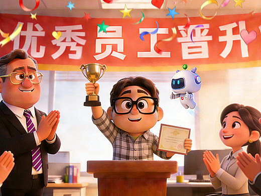 AI动画短片《优大路职场蜕变记》