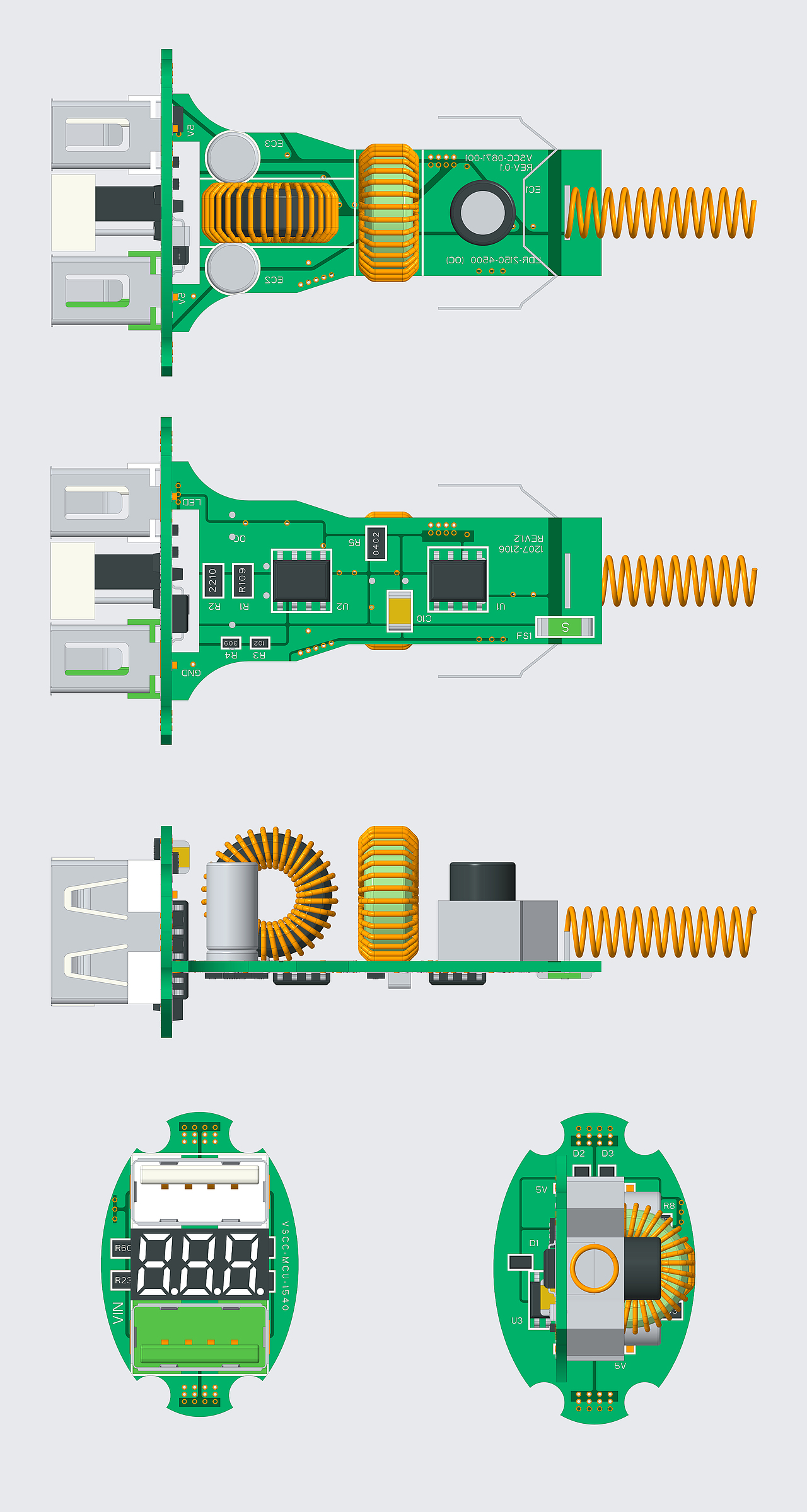 QC3.0 智能车充 | 产品建模 | 结构设计（图ZNDAyMDAzNDY4） - 电子产品 - 站酷设计师XINC新城原创素材 - 站酷ZCOOL