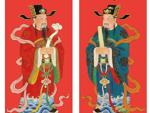 新年文门神（个人主页-ZNzMwOTQxMTY=） - IP形象 - 站酷设计师何易明喜橙设计原创素材 - 站酷ZCOOL