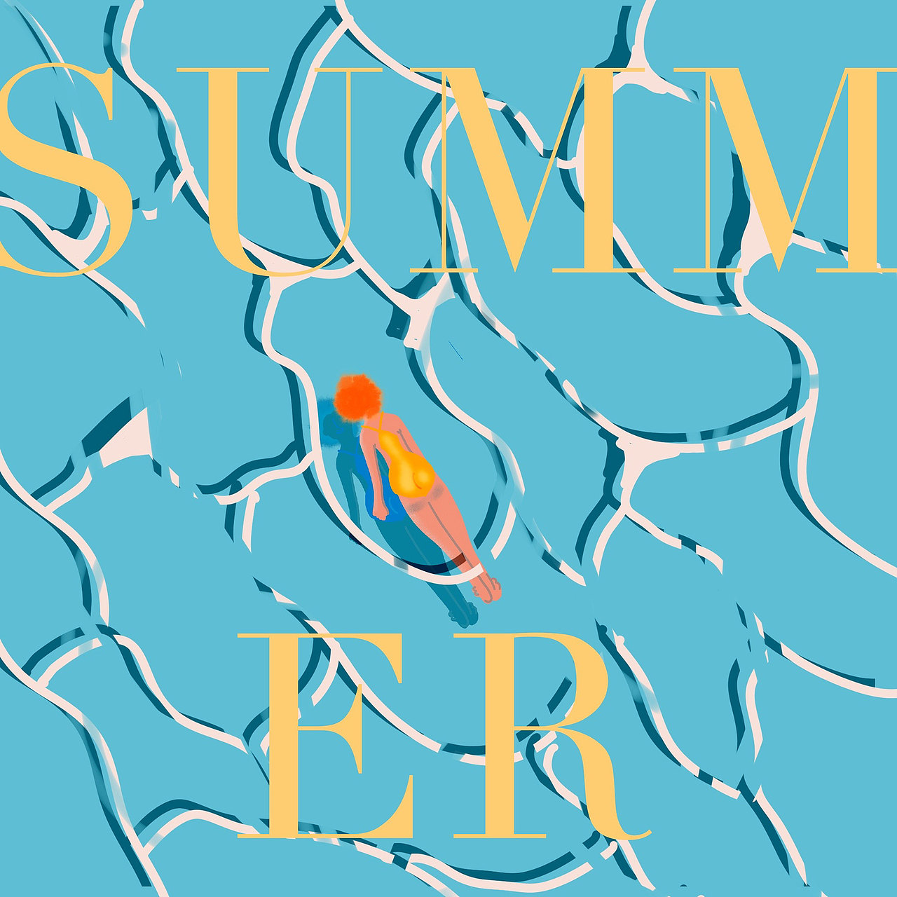 BLUE（海-游泳-阳光）（图ZNDAyMDE1MDIw） - 艺术插画 - 站酷设计师Lushii原创素材 - 站酷ZCOOL