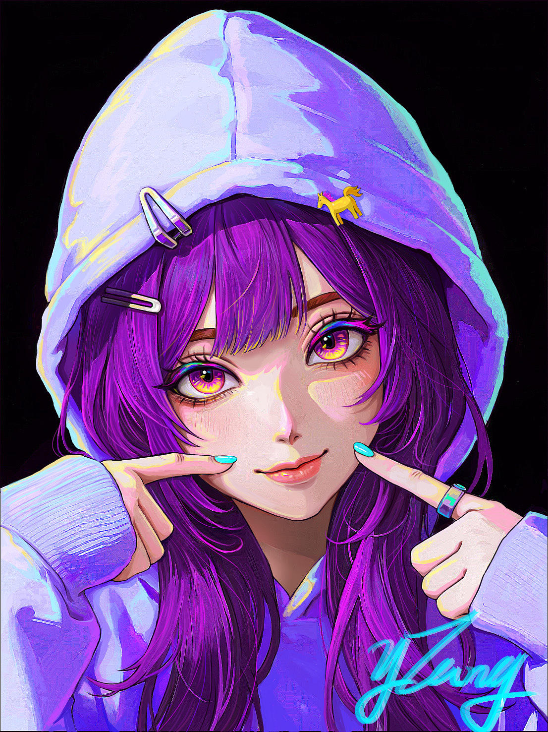 彩紫少女（图ZNDAyMDIzMjM2） - 艺术插画 - 站酷设计师水性差的海女儿原创素材 - 站酷ZCOOL
