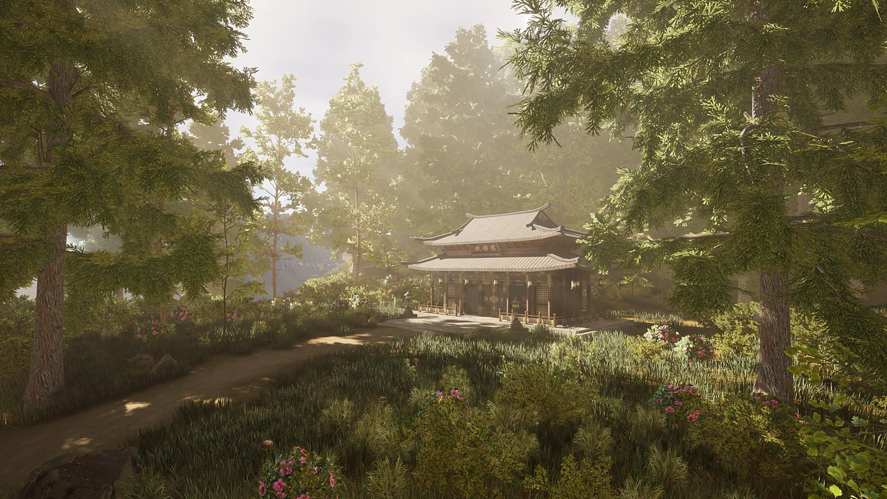 林中寺庙3D渲染（UE5）（图ZNDAyMDI2MDIw） - 建筑/空间 - 站酷设计师mania_08_7原创素材 - 站酷ZCOOL