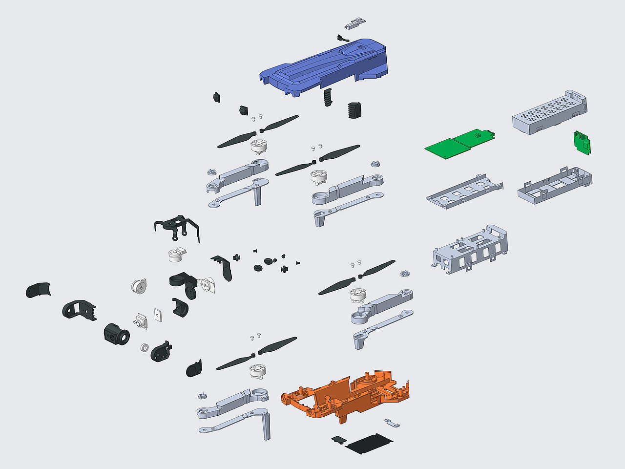 三轴云台无人机 | 产品建模 | 结构设计（图ZNDAyMDM4NTY4） - 电子产品 - 站酷设计师XINC新城原创素材 - 站酷ZCOOL