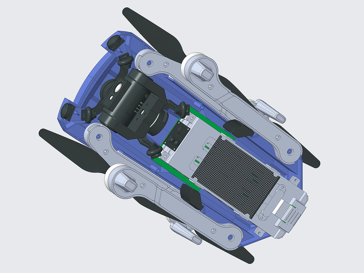 三轴云台无人机 | 产品建模 | 结构设计（图ZNDAyMDM4NTky） - 电子产品 - 站酷设计师XINC新城原创素材 - 站酷ZCOOL