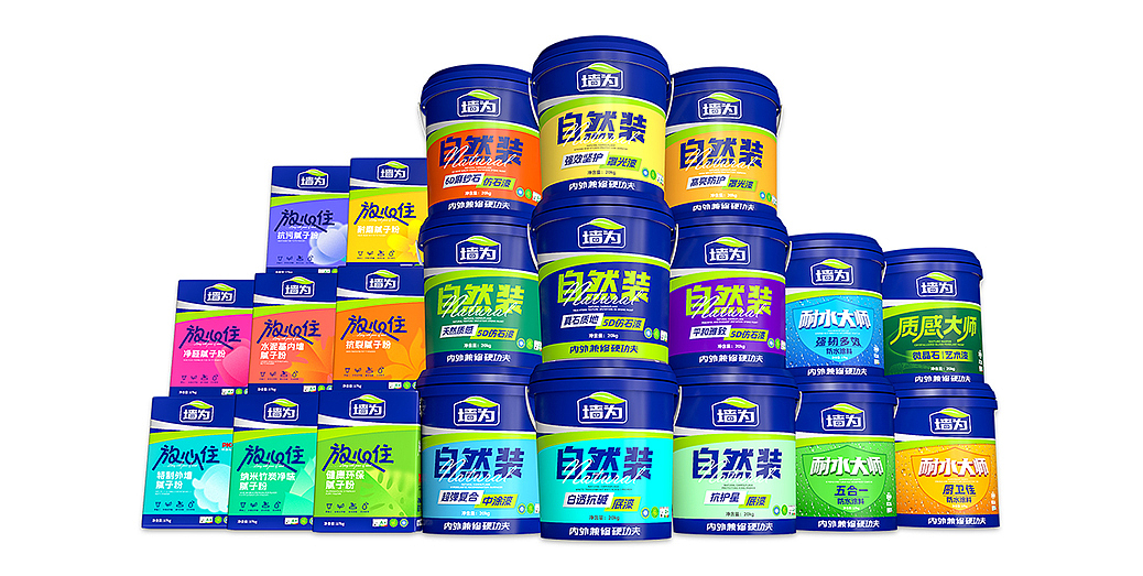 哲仕设计作品 x 墙为涂料产品包装设计、墙面涂料包装（图ZNDAyMDQwMjEy） - 包装 - 站酷设计师爆品包装设计原创素材 - 站酷ZCOOL