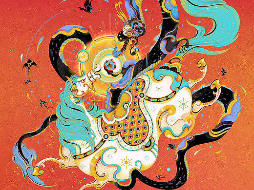 龙马精神马年插画